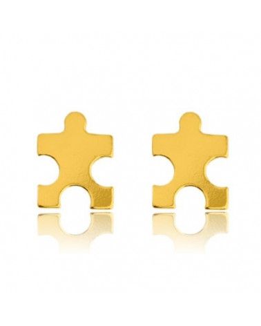 Złote kolczyki puzzle