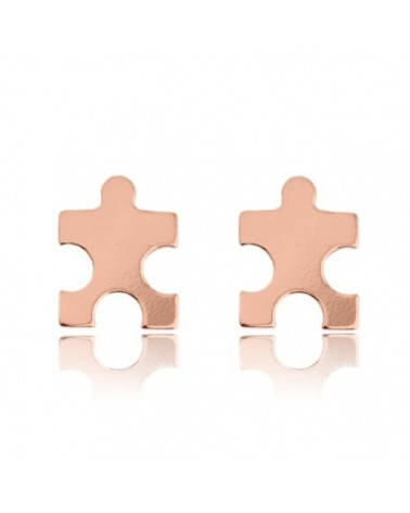 Kolczyki puzzle z różowego złota