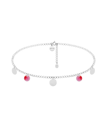 Srebrny choker z okrągłymi blaszkami i kryształami SWAROVSKI® CRYSTAL