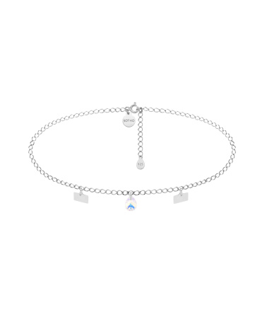 Srebrny choker z prostokątnymi blaszkami  i kryształem SWAROVSKI® CRYSTAL